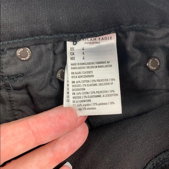 American Eagle Black Button Fly Midi Shorts 4 - Picture 3 of 5